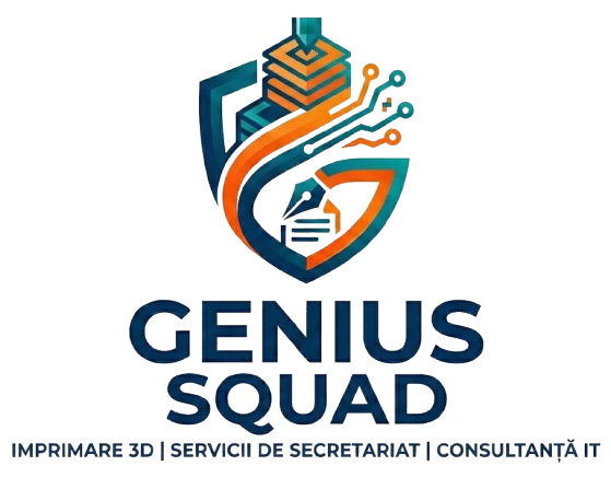 Genius Squad — Imprimare 3D · Servicii de secretariat · Consultanță IT